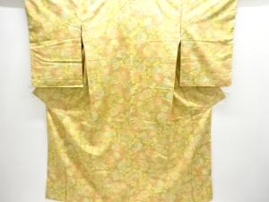 菊模様織出し手織り紬着物